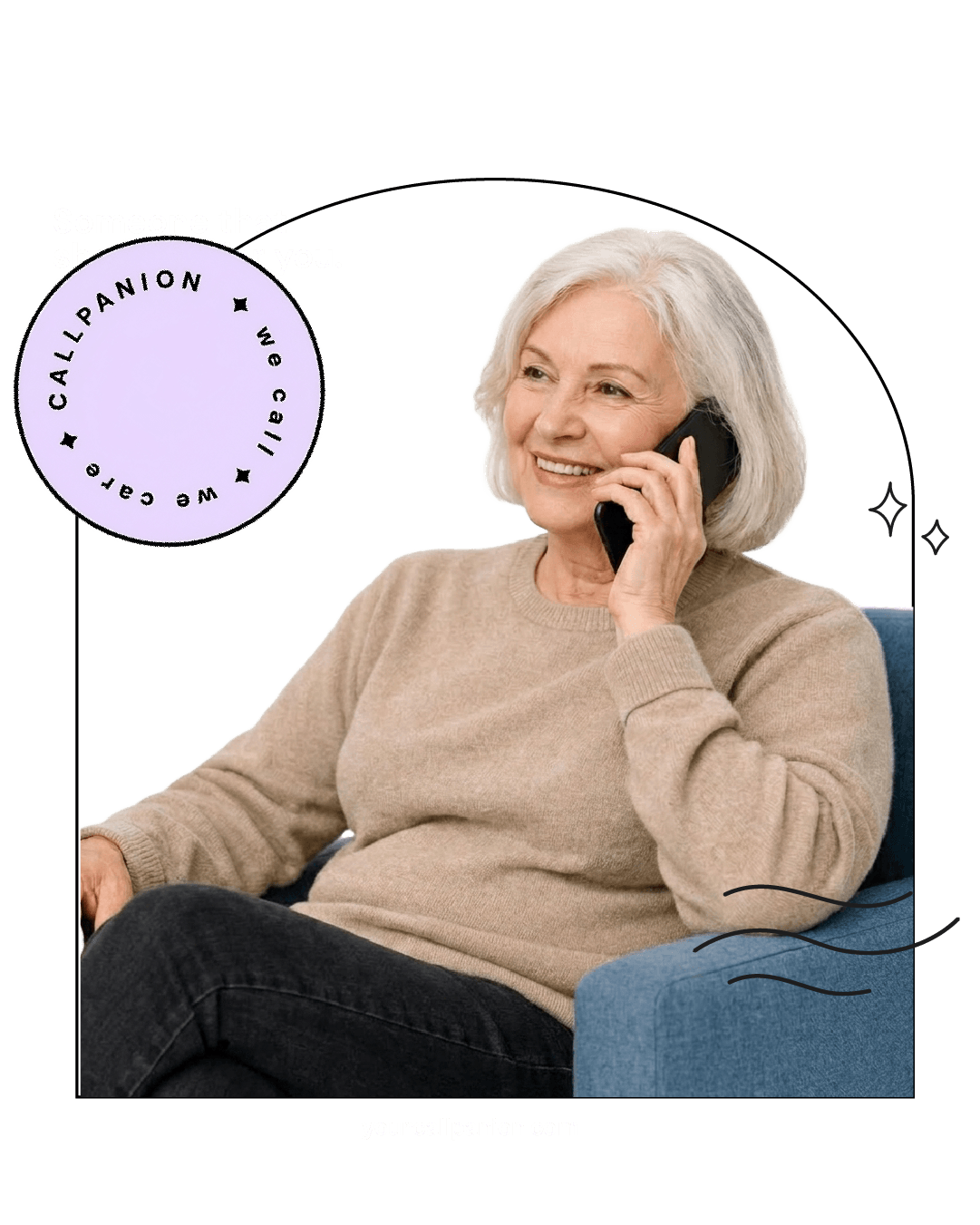 Woman smiling while talking on the phone